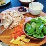 Greek Chicken Pita Ingredients with toppings and tzatziki sauce