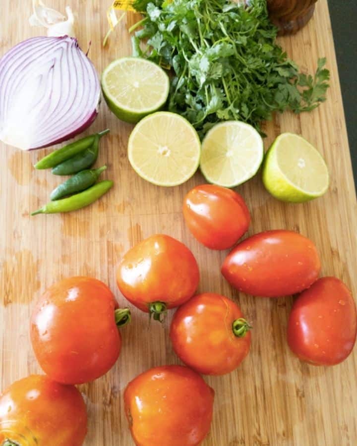 All ingredients laid out on cutting board