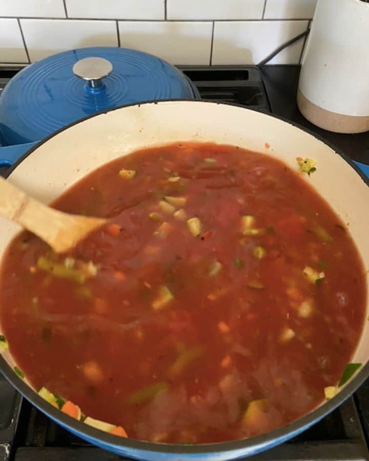 Minestrone Soup in dutch oven
