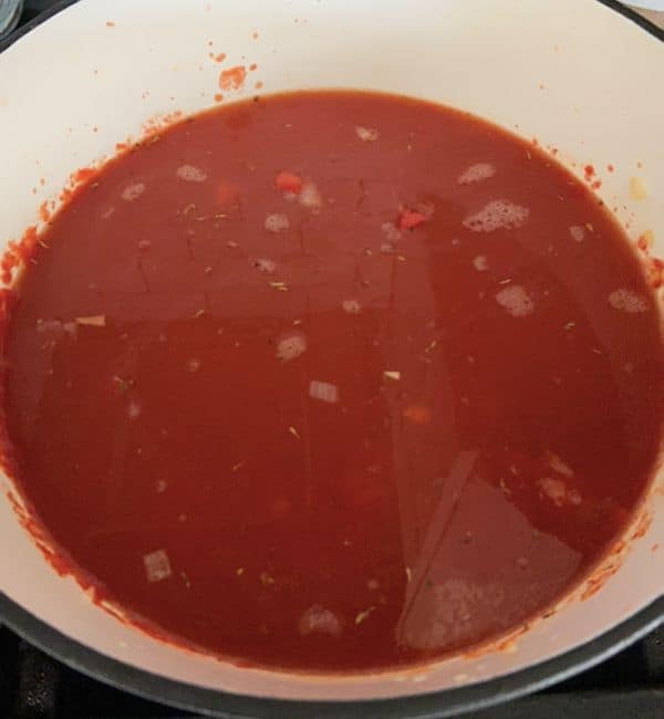 tomato soup base in dutch oven