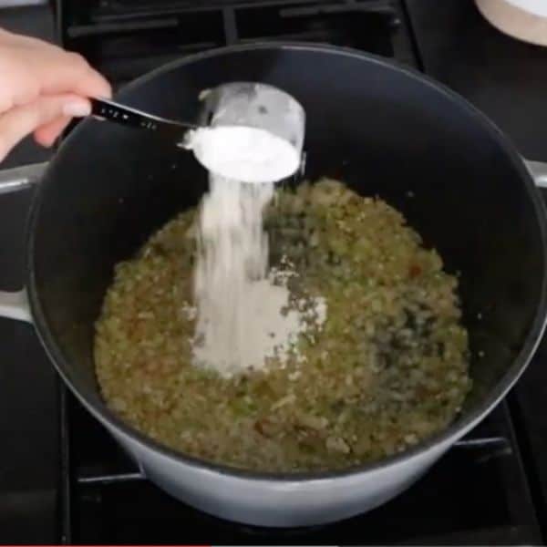 adding flour to thicken soup