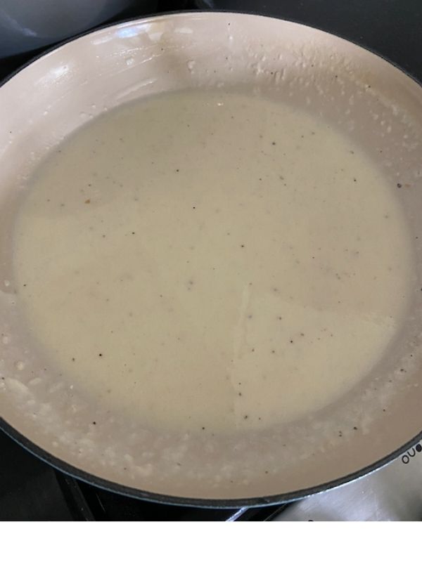 cream sauce in pan