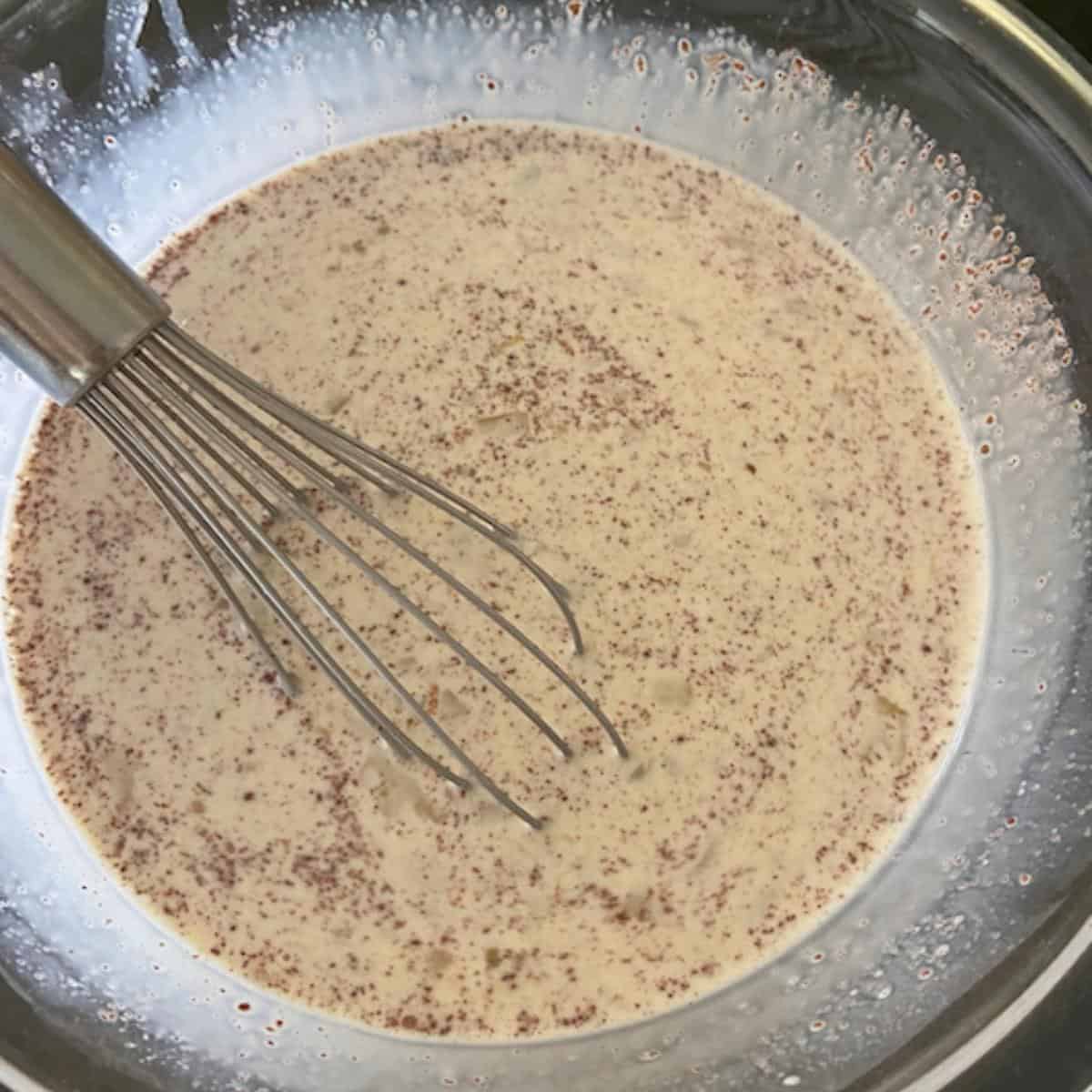 custard mixture in bowl