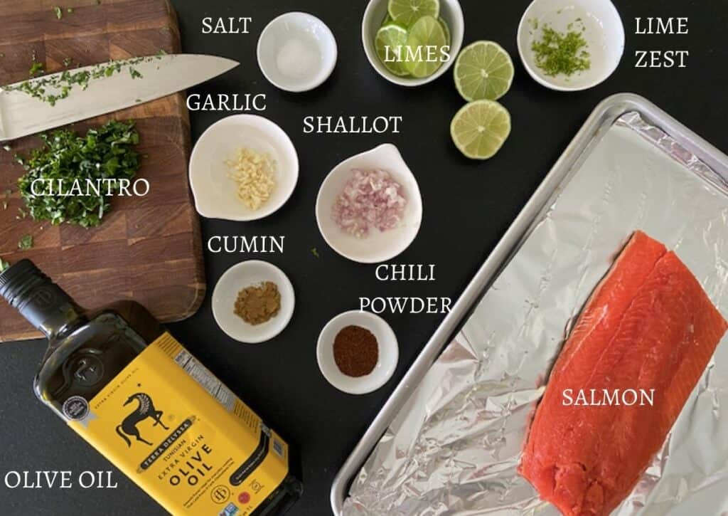 ingredients for chili lime salmon
