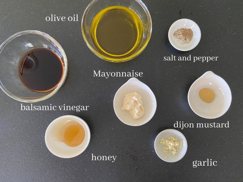 ingredients for creamy balsamic dressing