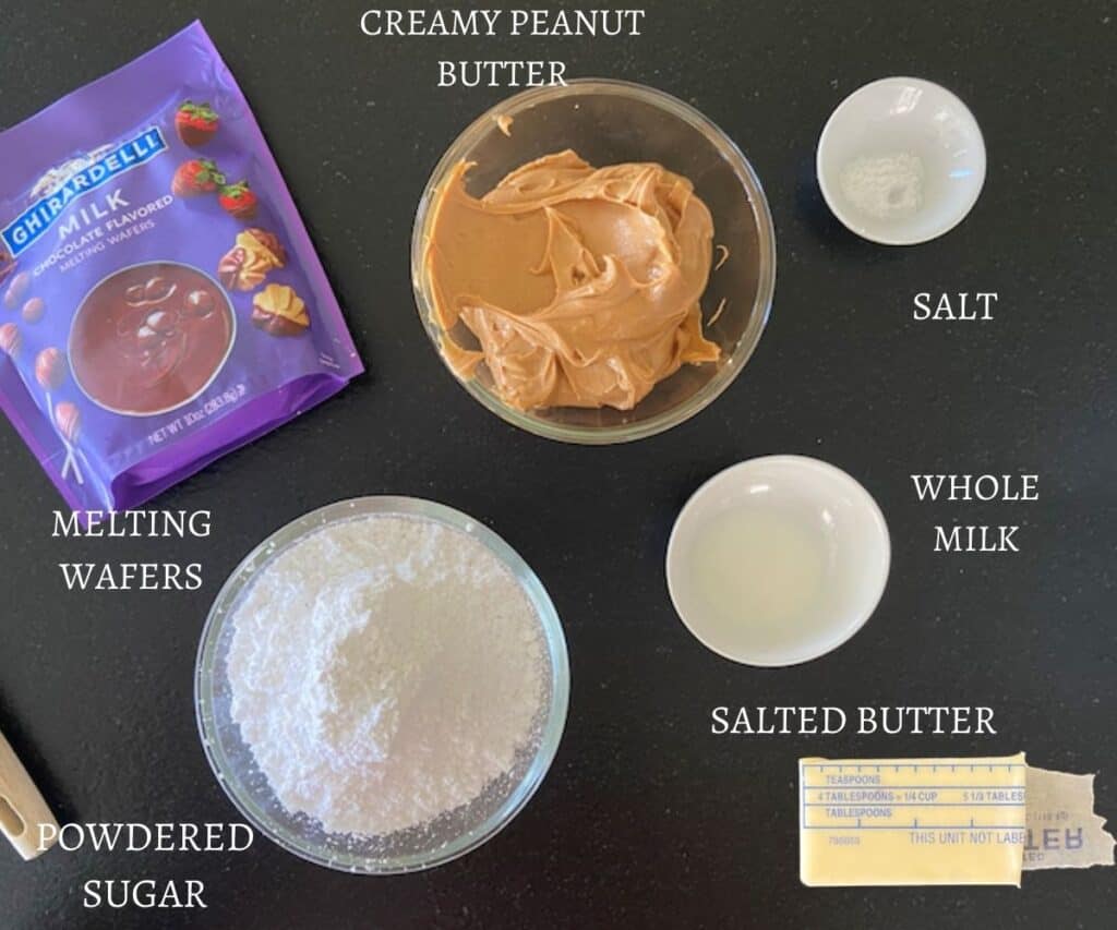 ingredients for homemade peanut butter eggs