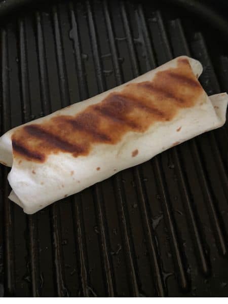 wrap frying in grill pan with grill marks