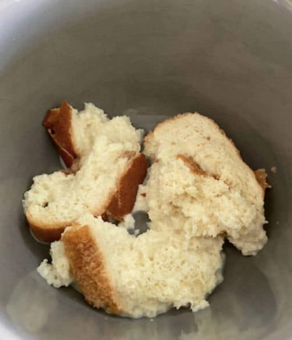 Bread soaked in milk. 