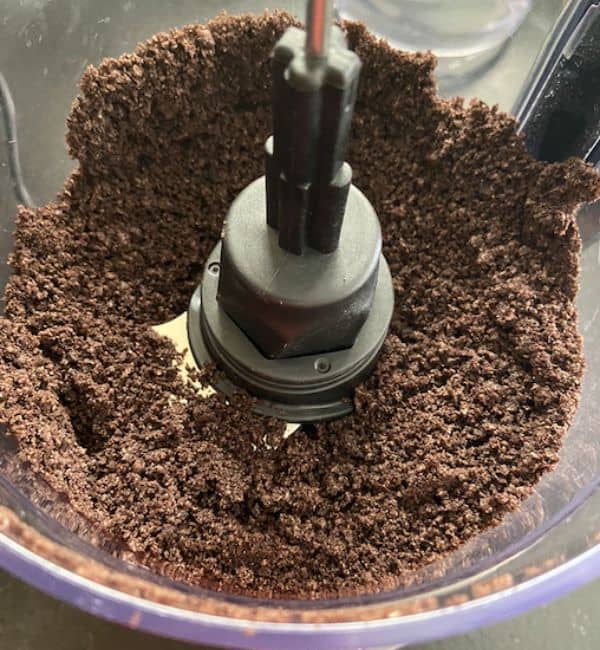 oreos finely processed in food processor