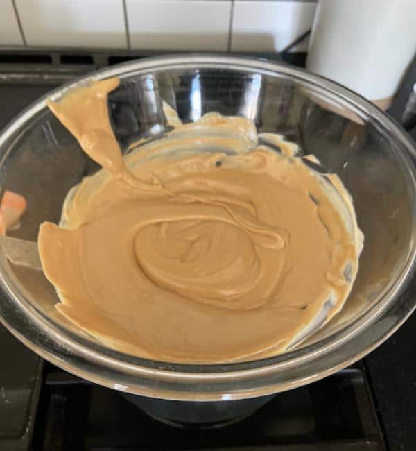 cookie butter and white chocolate melted in double boiler