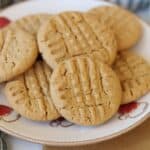 Peanut butter cookies on santa plate.