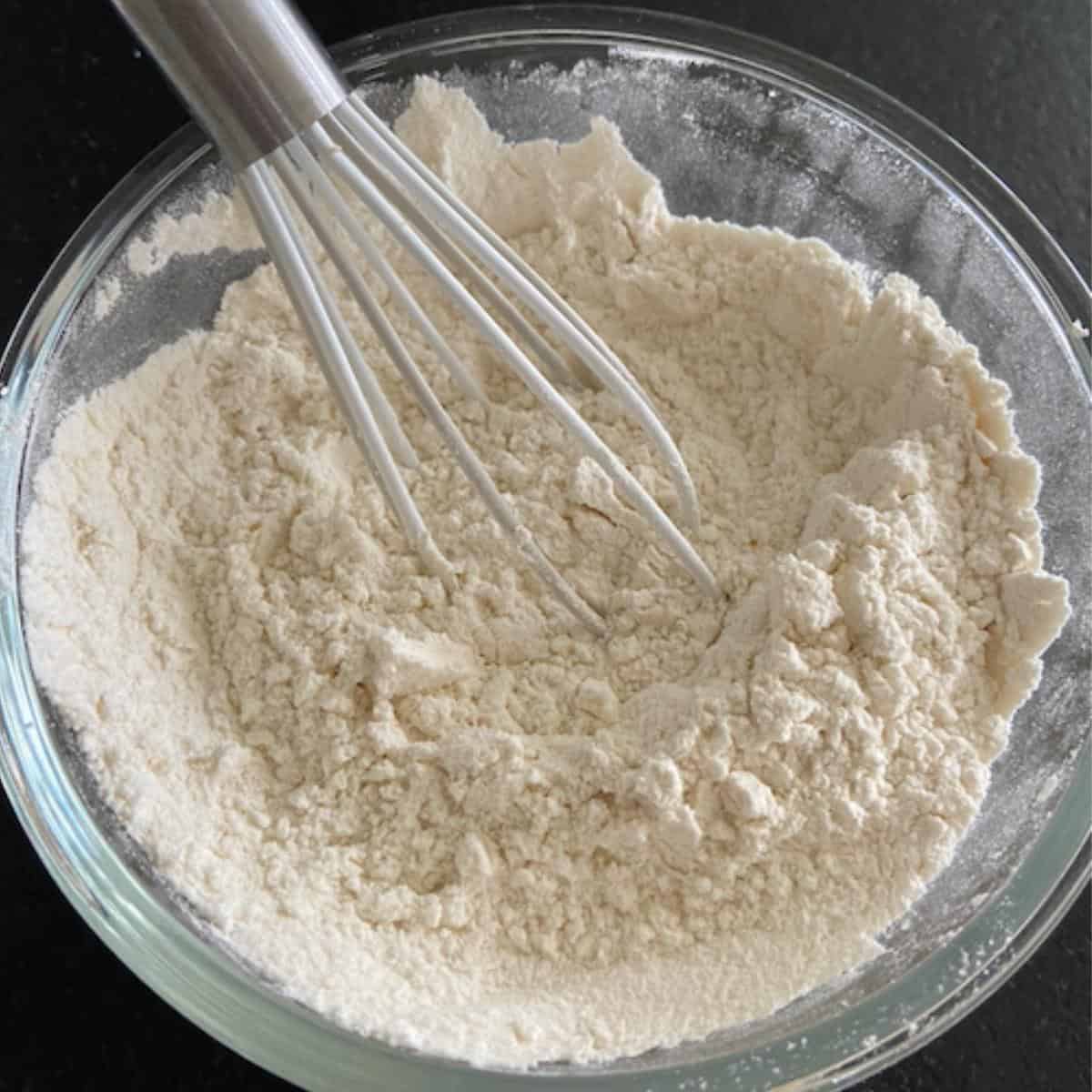 flour and salt whisked together in bowl