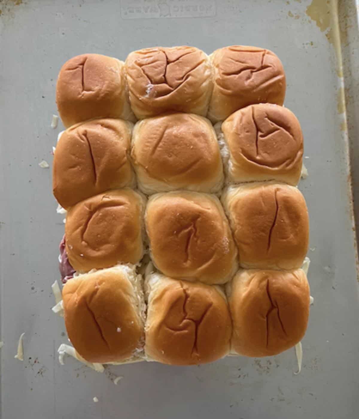 sliders on a cookie sheet