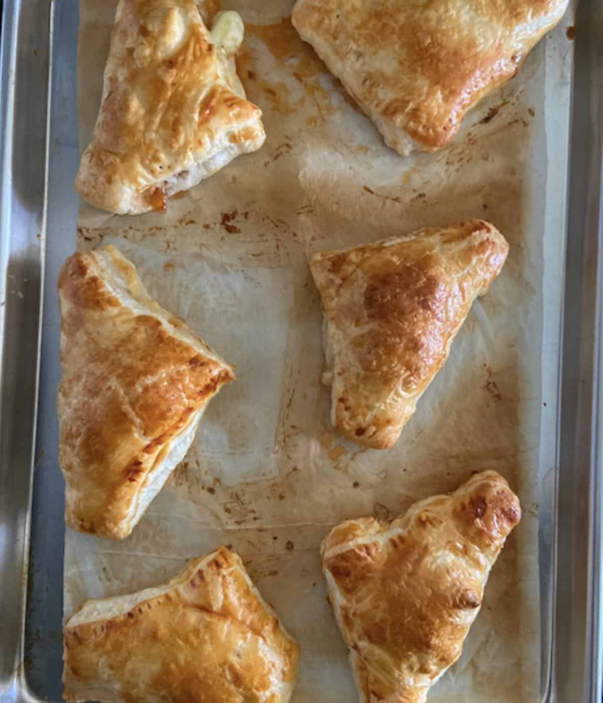 turnovers after baking on cookie sheet