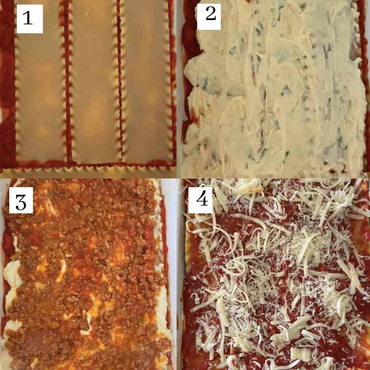 how to assemble lasagna layers.