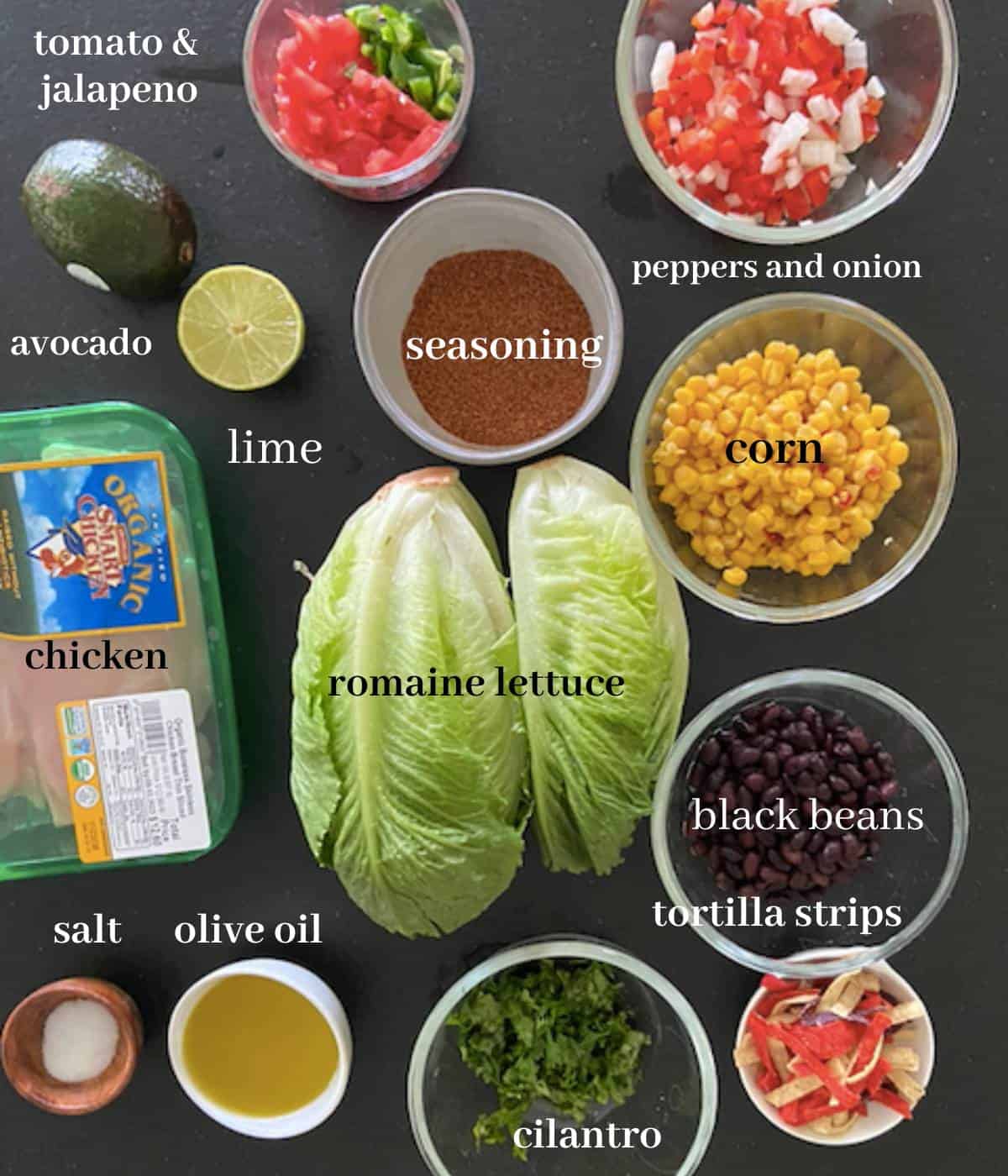Ingredients for Spicy Southwest Chicken Salad.