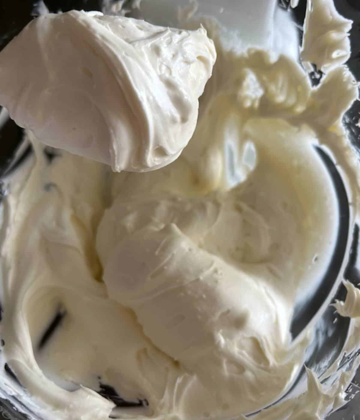 Heavy cream added to filling.