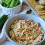 Jalapeno Pimento Cheese dip in bowl.