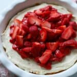Strawberry pie with cream cheese.