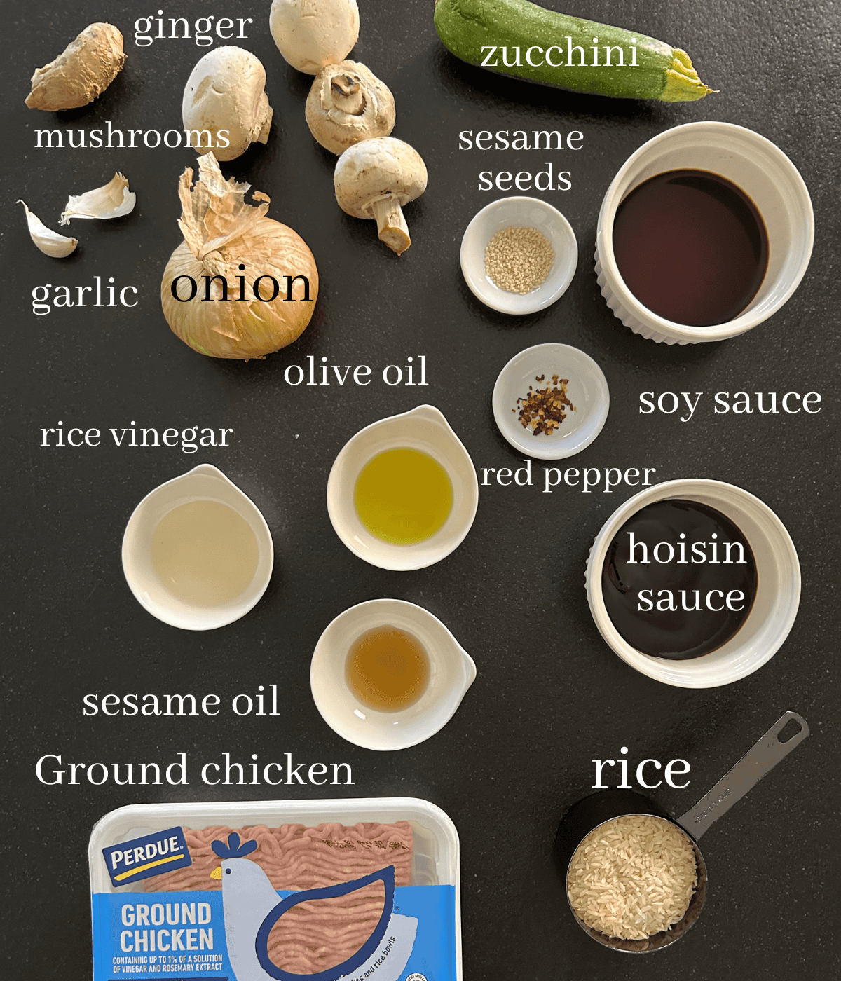 Ingredients for stir fry recipe.