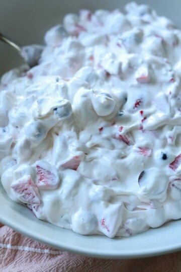 Fluffy marshmallow fruit salad.