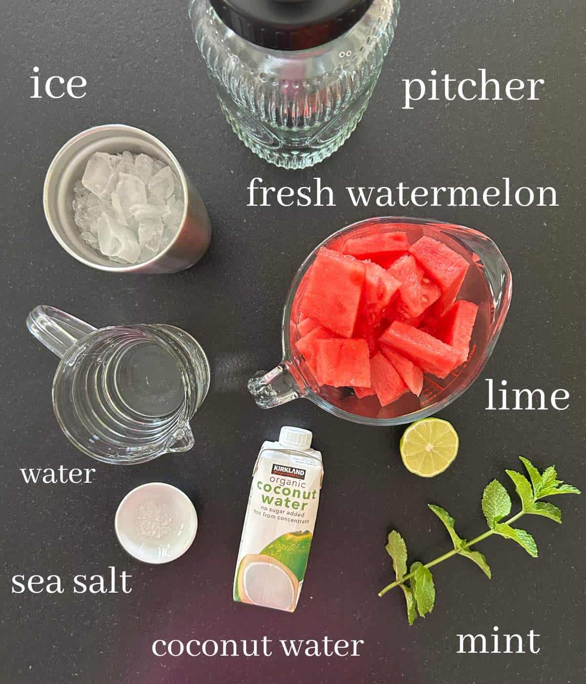 Ingredients for watermelon water.