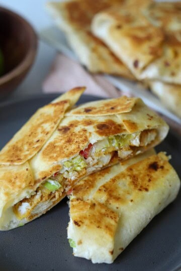 Chicken Crunch Wrap on Plate.