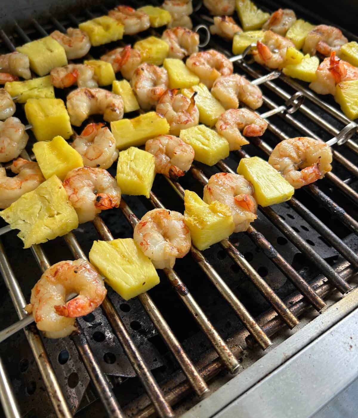 Grilled shrimp and pineapple