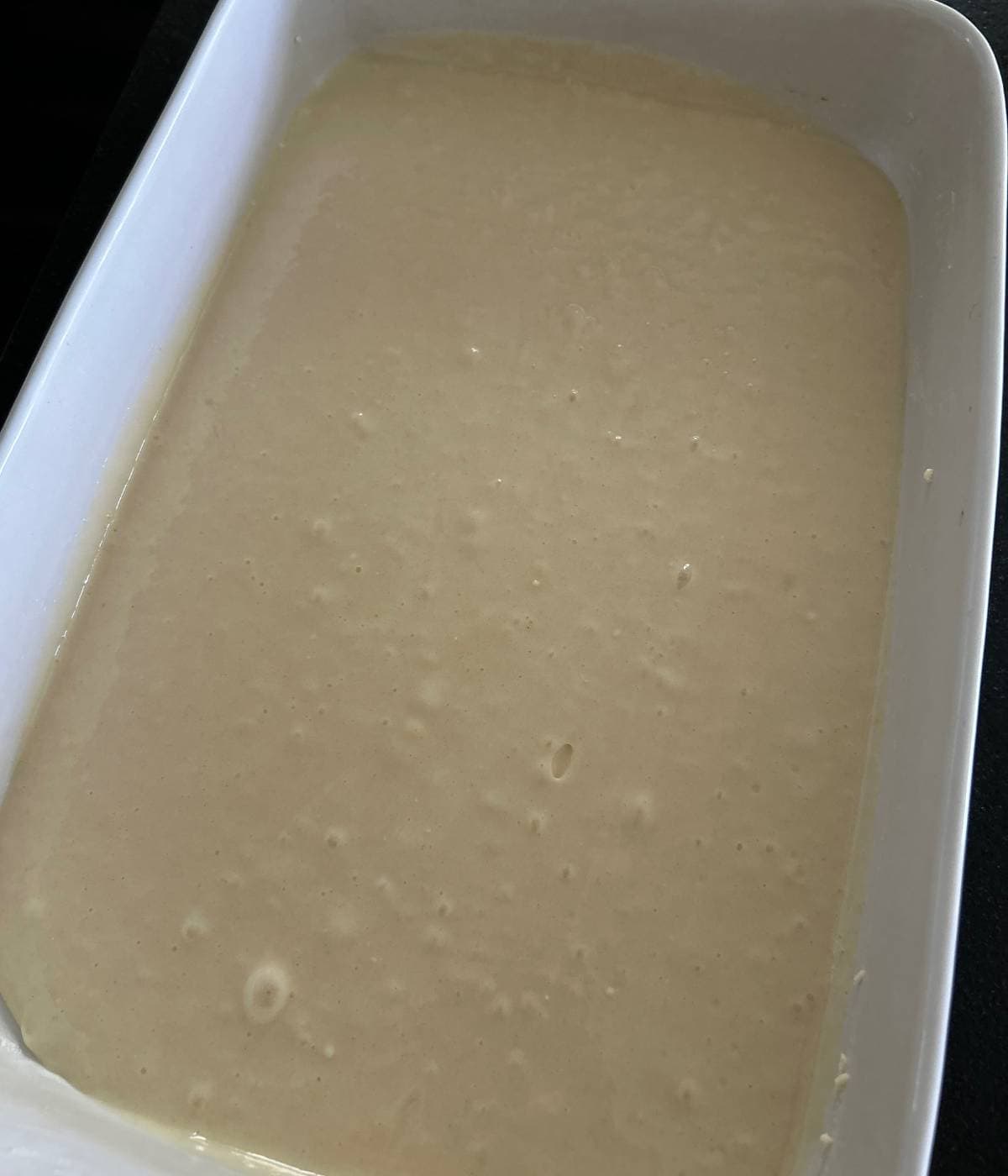 Cake mix in 9x13 pan.