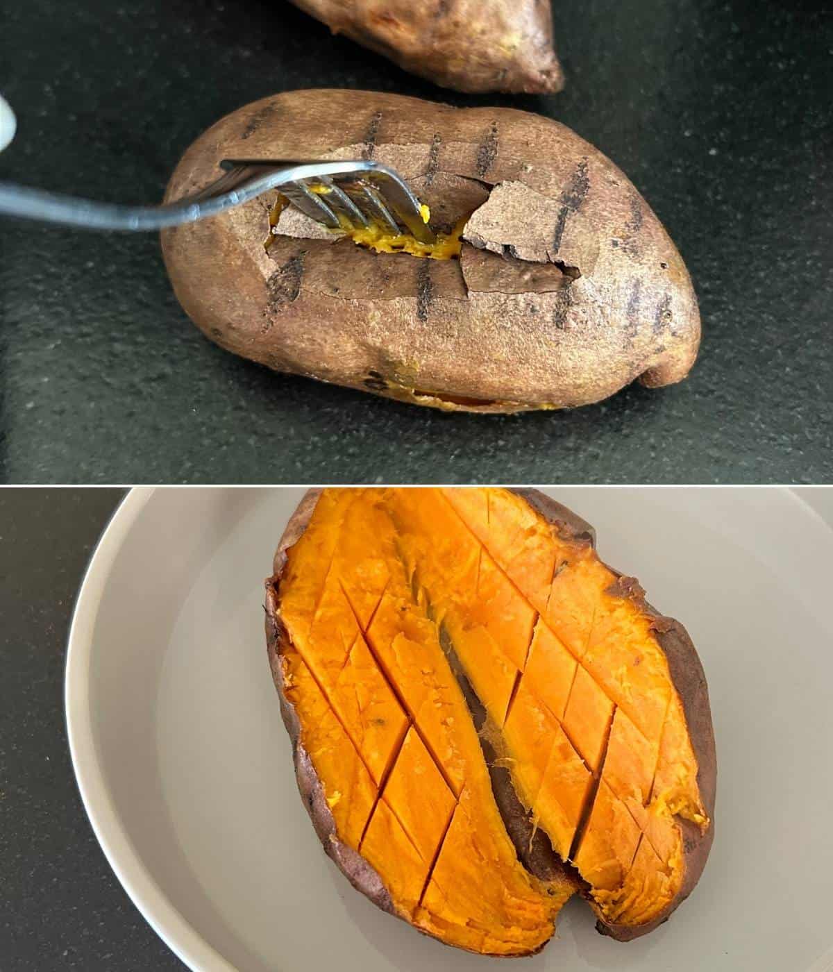 Air fried sweet potatoes.