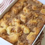 Apple cake with cake mix and crumble topping.
