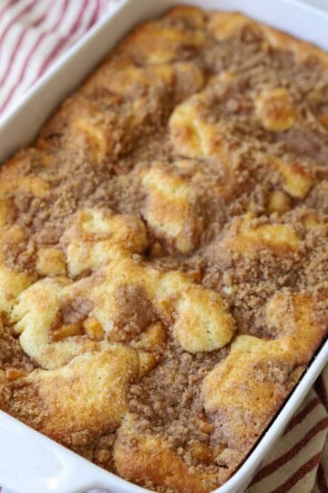 Apple cake with cake mix and crumble topping.