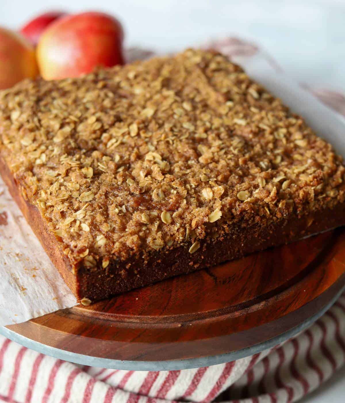 Apple Cake on stand.