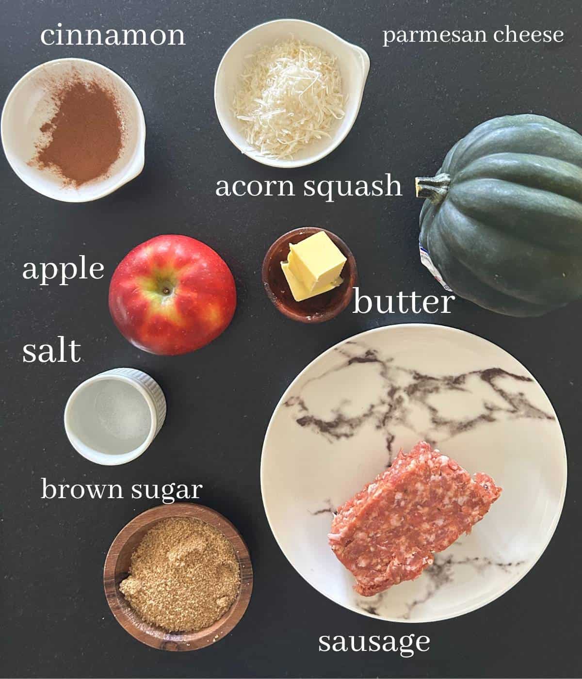 Ingredients for Stuffed Acorn squash.