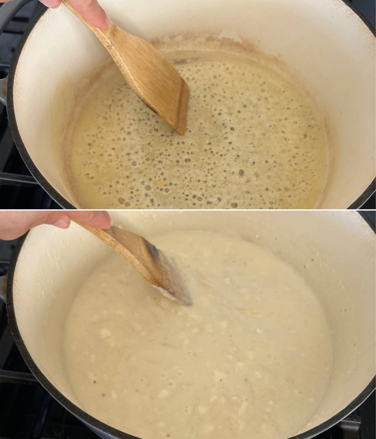 Steps to make cheese sauce.