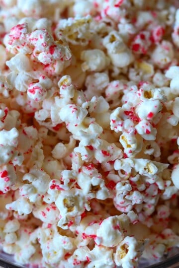 Peppermint white chocolate popcorn.