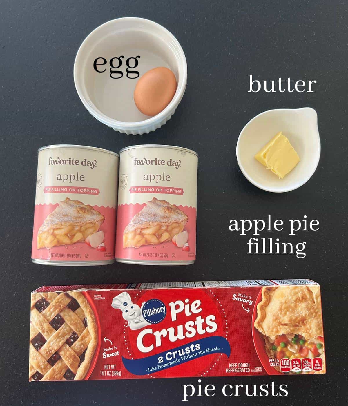Ingredients for apple pie.