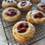 Cherry Cheese Danishes on baking rack.