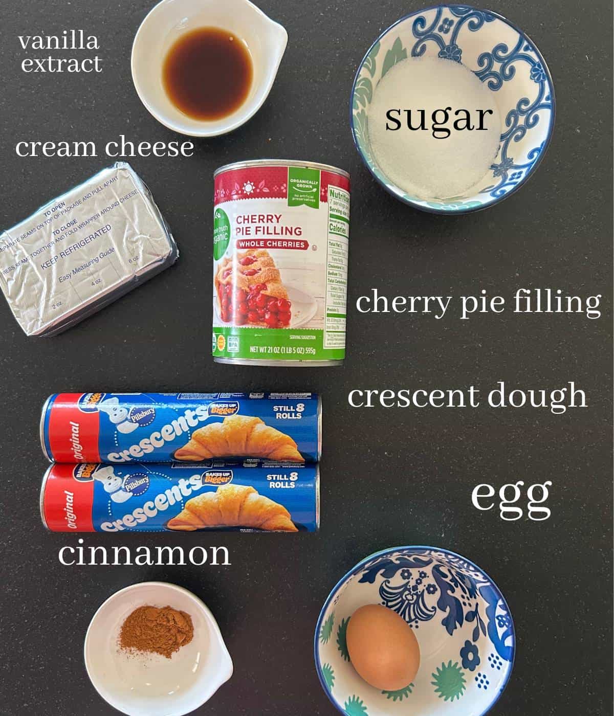 Cherry Cheese Danish ingredients.