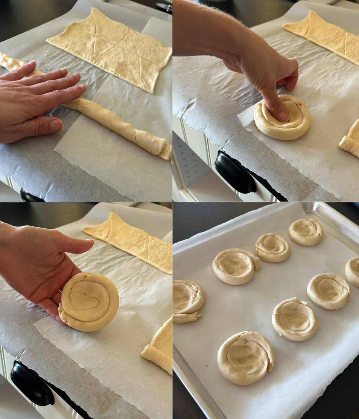 Prepping dough for danish.