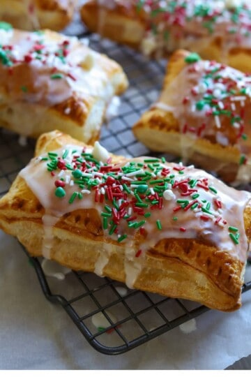 Pop Tart with icing and sprinkles.