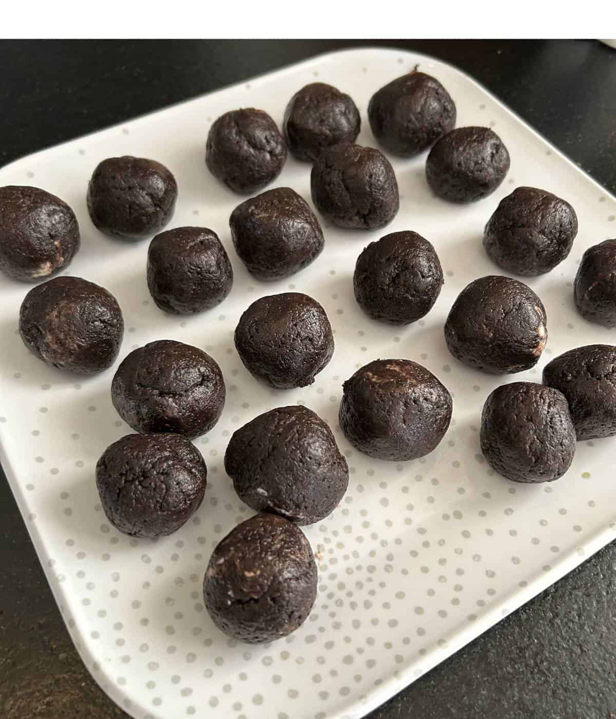 Oreo and cream cheese centers of truffles.
