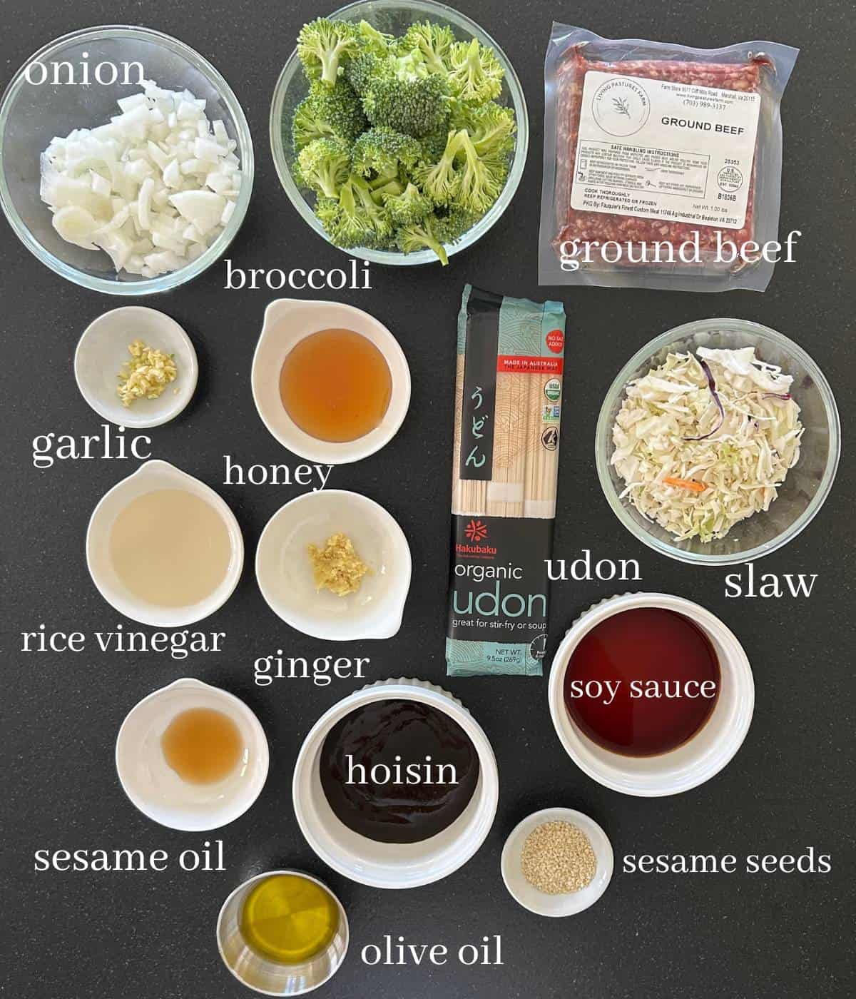 Stir fry ingredients.