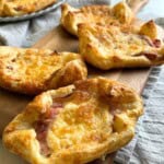 Ham and Cheese Puff Pastry Tarts on tray.