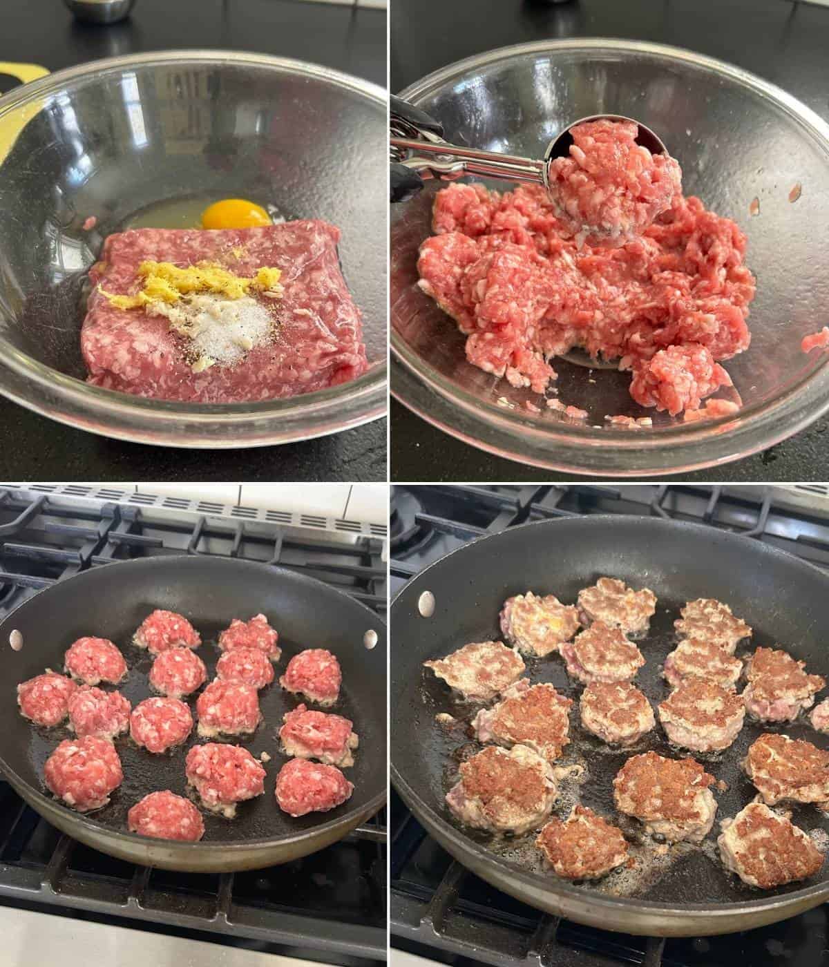 Steps to making pork dumplings.