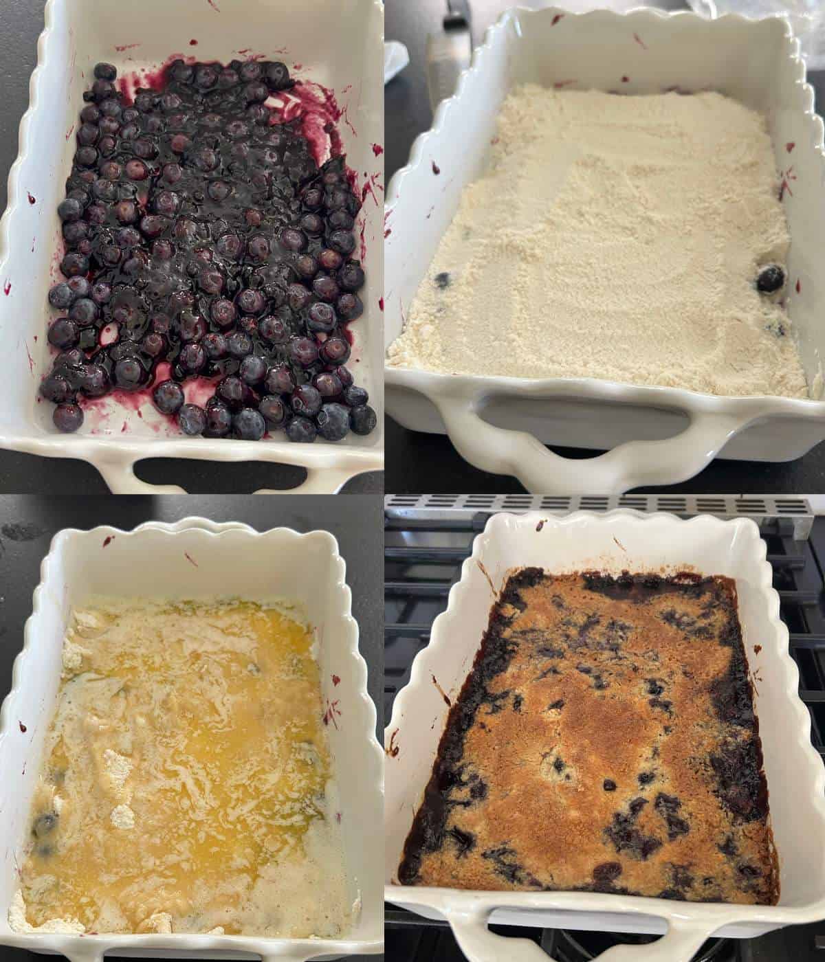 Steps to layering dump cake.