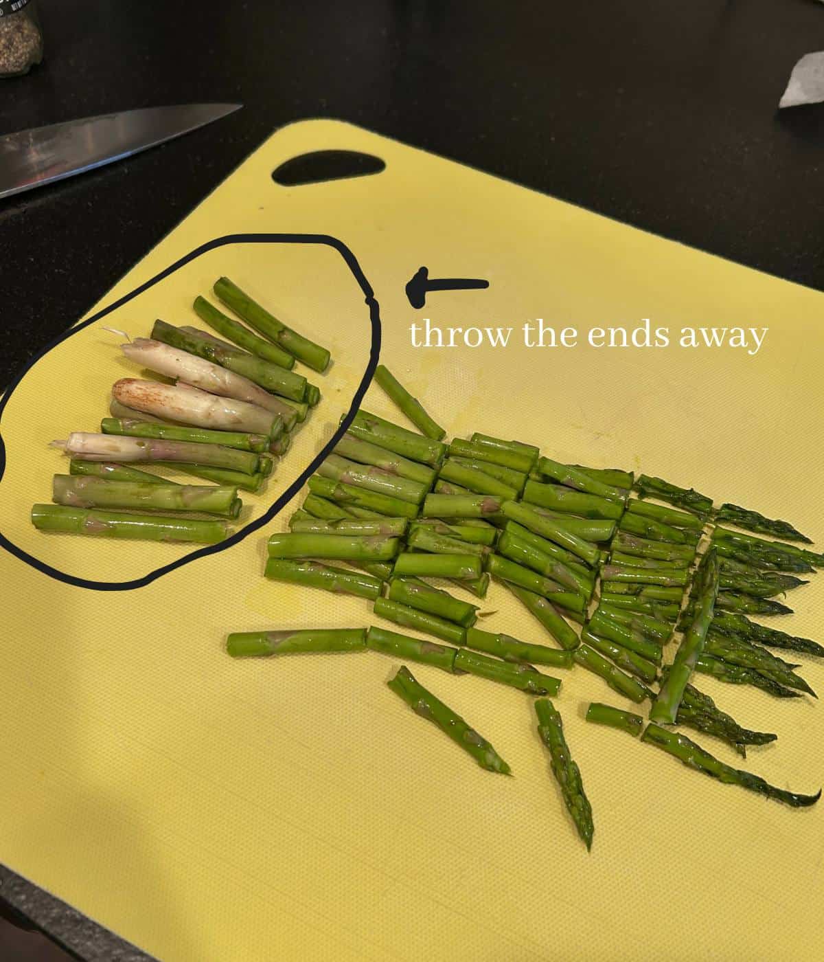 Sliced asparagus.