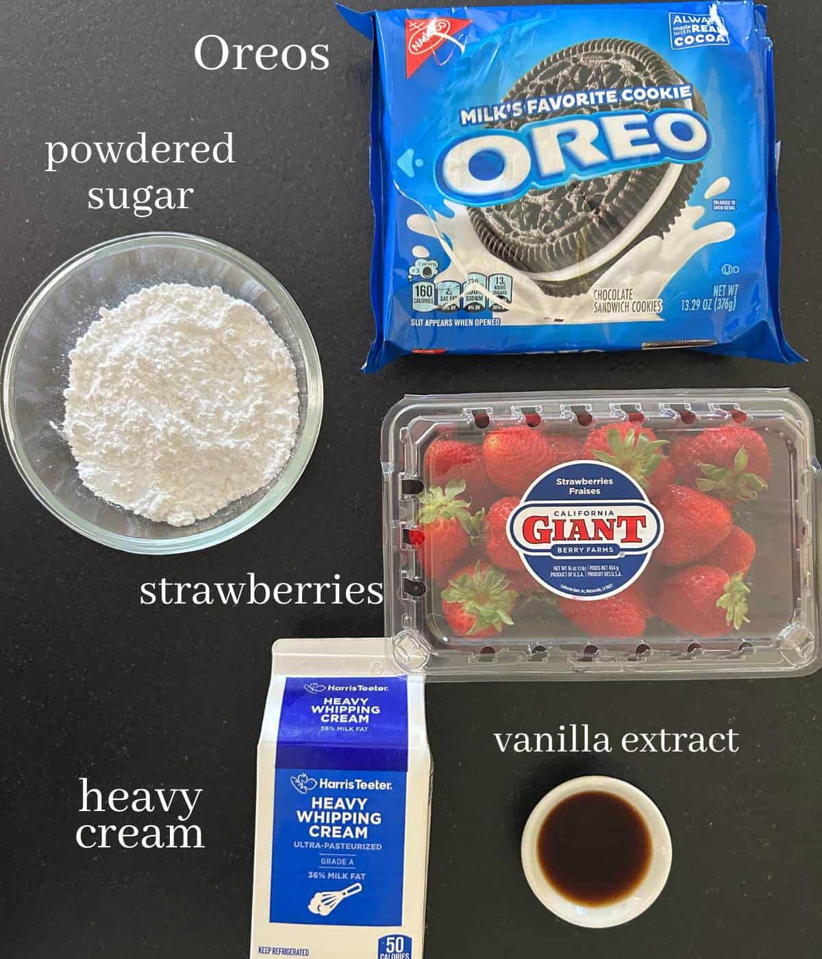Ingredients and icebox cake.