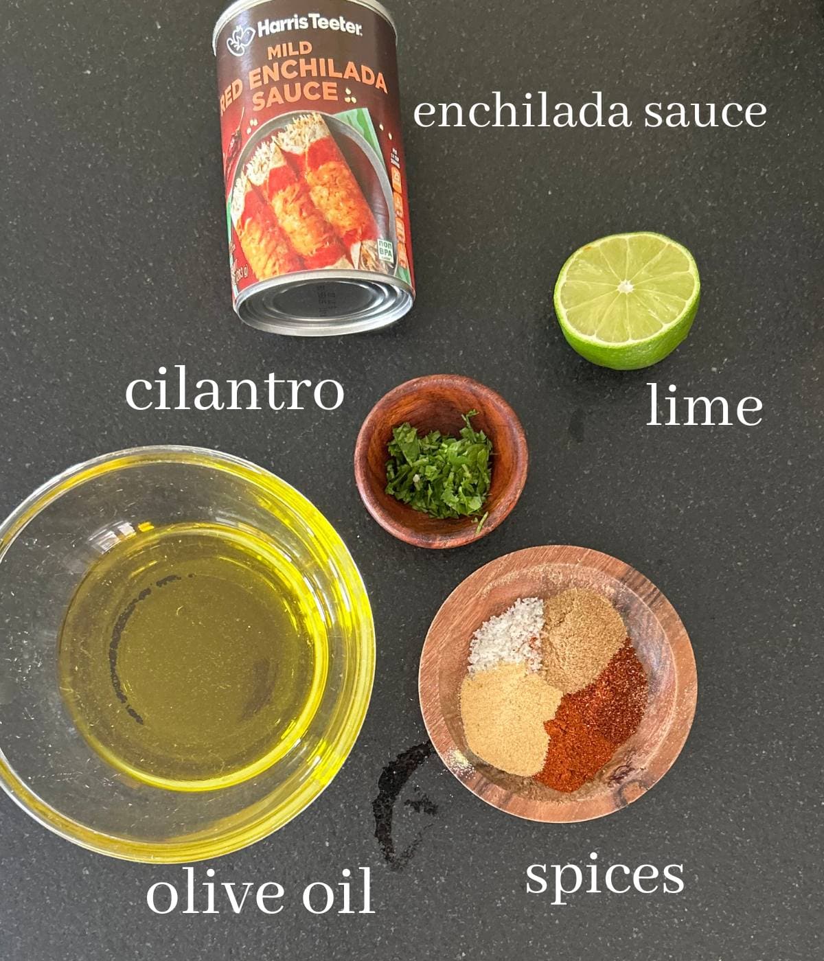 Mexican chicken marinade ingredients.