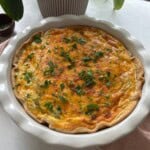 Quiche in pie plate.